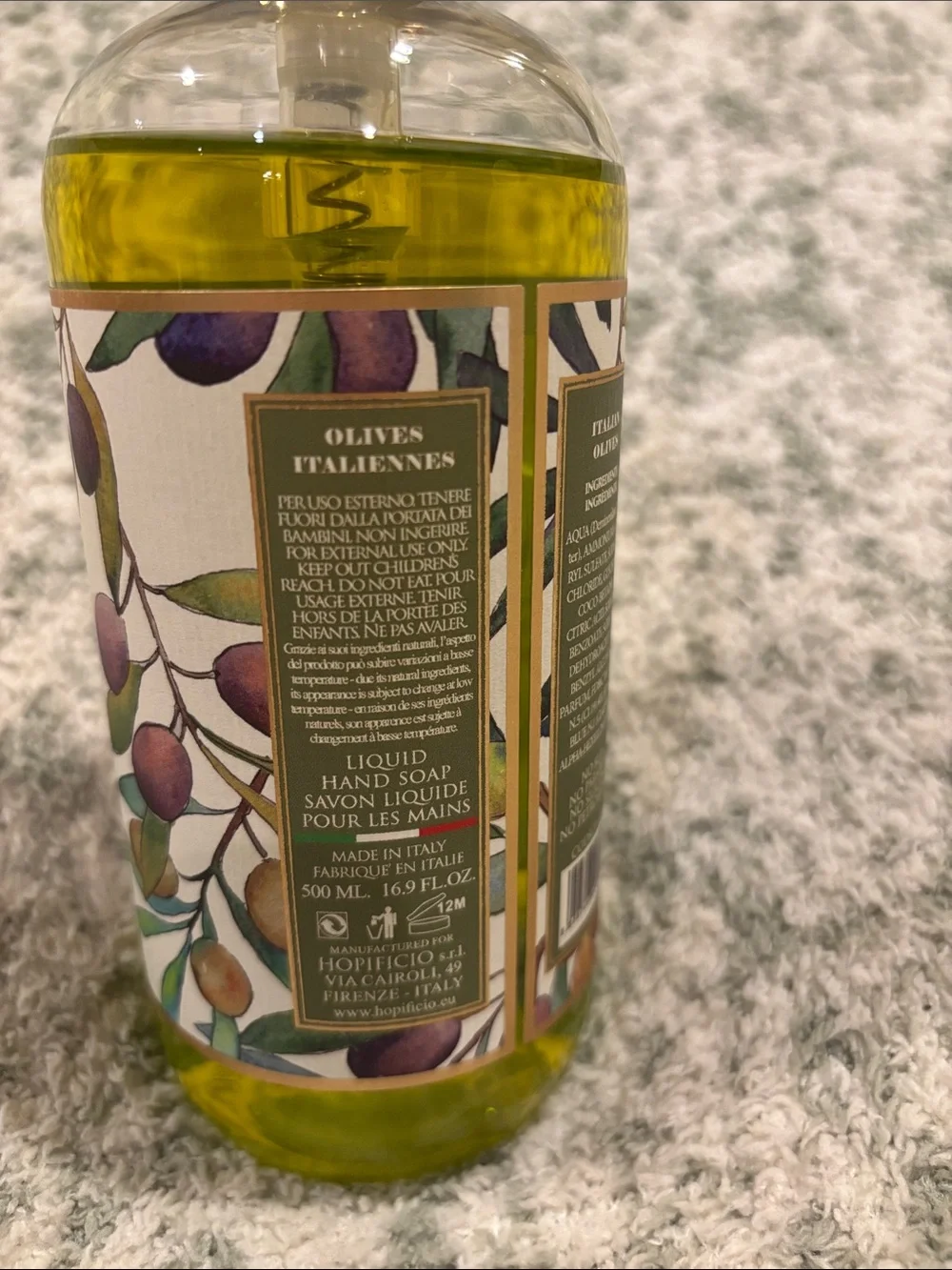 Hopificio Italian Olives Luxury Hand Soap NWT 16.9oz